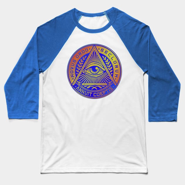 New World Order Illuminati Symbol Baseball T-Shirt by Scar